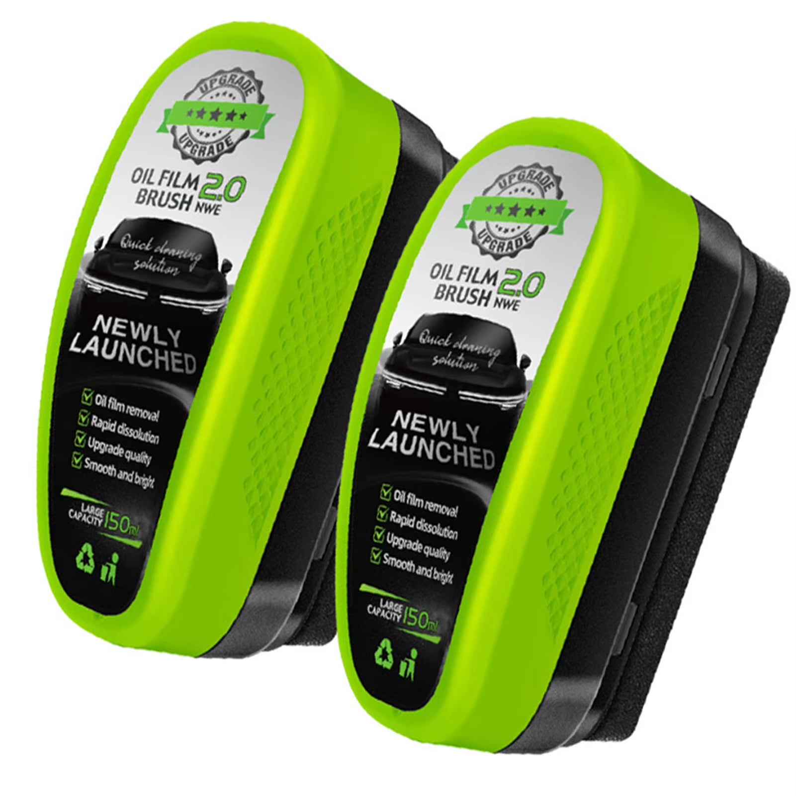 1/2/3Pcs Automotive Car Oil Film Cleaning Brush,150Ml Glass Oil Film Remover for Car Window,Windshield Brush for Car Care