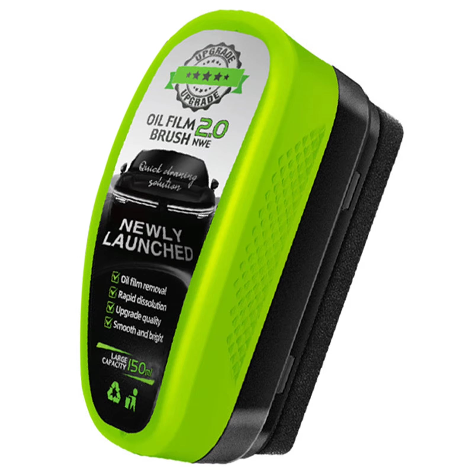 1/2/3Pcs Automotive Car Oil Film Cleaning Brush,150Ml Glass Oil Film Remover for Car Window,Windshield Brush for Car Care